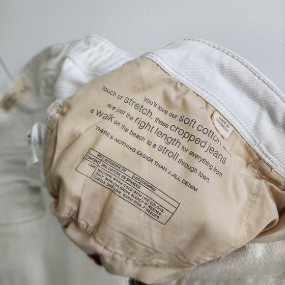 J Jill Womens Authentic Fit Cropped Jeans Plus Size 16 White Denim Raw Hem Soft - Picture 9 of 15